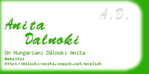 anita dalnoki business card