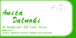 anita dalnoki business card